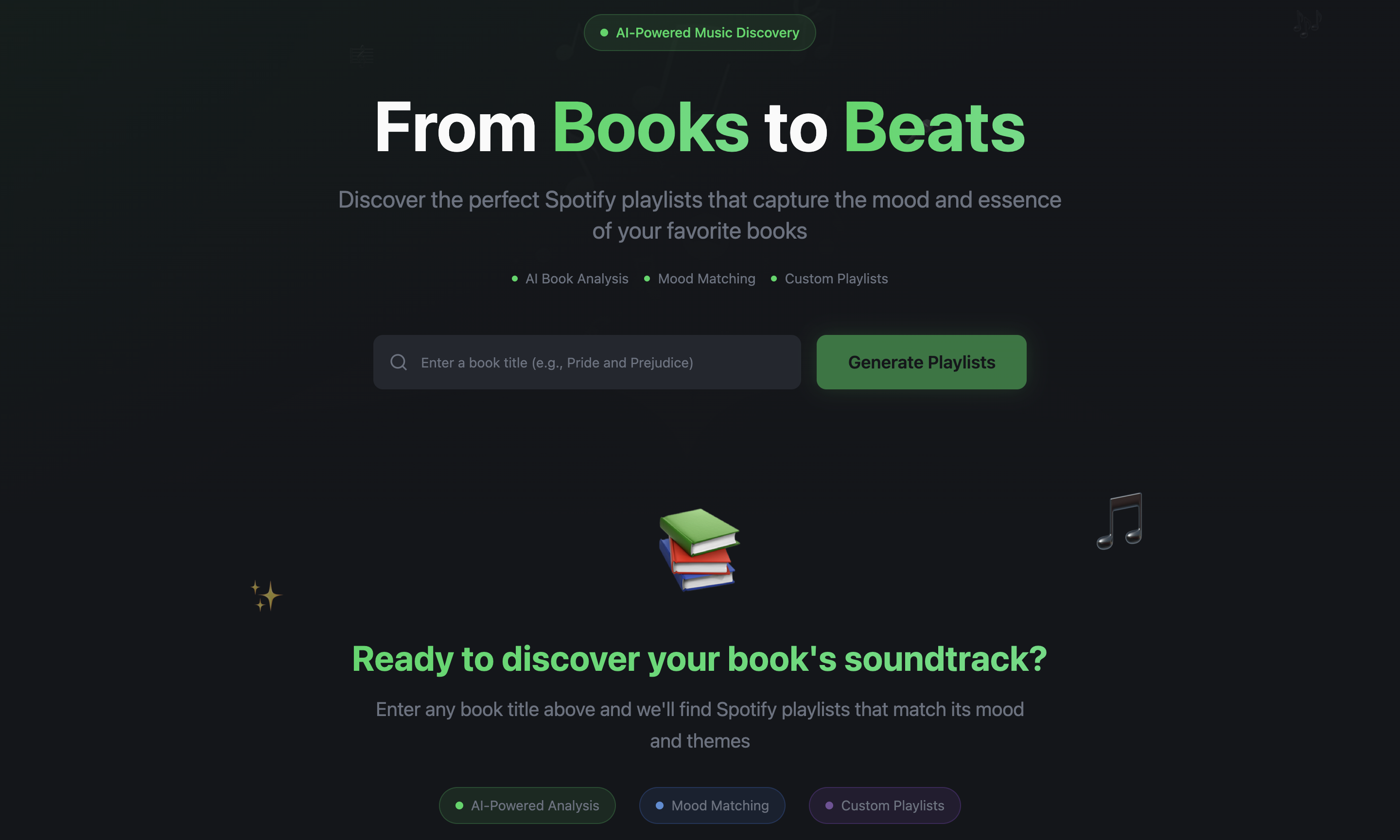 Books2Beats - AI Powered Playlist Generator